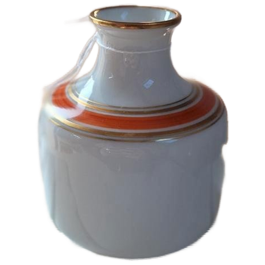 Vintage Royal Porzallan Km Bavaria Vaasje, Wit, Oranje, Goud 1