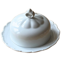 Vintage White Porcelain Butter Dish