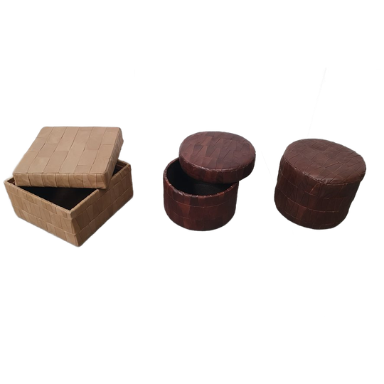 Vintage Patchwork Voetenbank Poefjes 70s 1