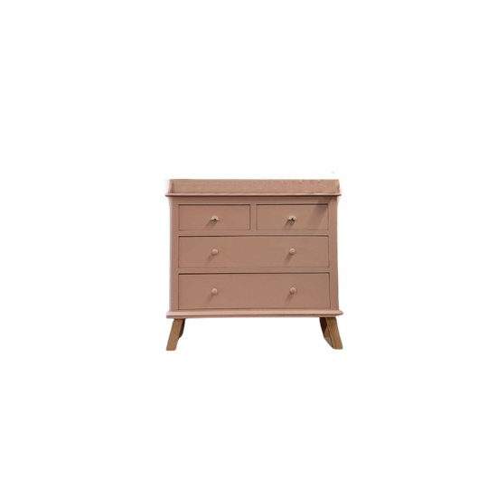 Vintage Prachtige Commode / Ladekast Zachtroze “roos” 1