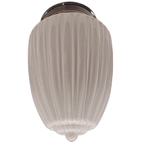 Retro Plafondlamp In Opaalglas En Chroom 1