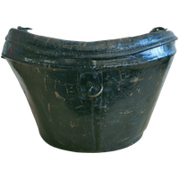 Decoratieve Zwartlederen Hoedendoos