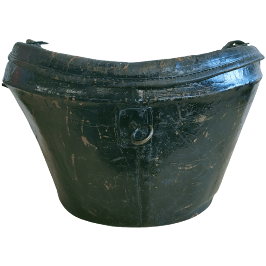 Decoratieve Zwartlederen Hoedendoos 1