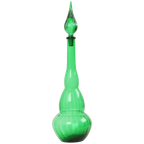 Enorme Groene Glazen Karaf Genie Bottle Empoli Italy 63cm thumbnail 1