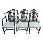Antique George Hepplewhite Chairs Van 6 Stoelen Set thumbnail 1