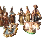 Grote Vintage Kerststal Figuren 10 Stuks Made In Italy thumbnail 1