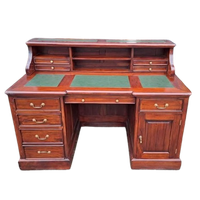Klassiek Engels Bureau, Partnerdesk Schrijftafel Met Opzets