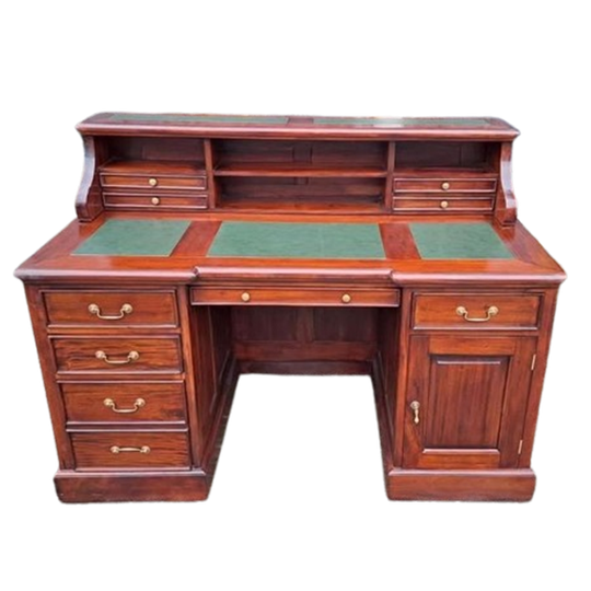 Klassiek Engels Bureau, Partnerdesk Schrijftafel Met Opzets 1