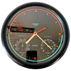 80's Vintage Klok Met Hygrometer En Thermometer Klok thumbnail 1