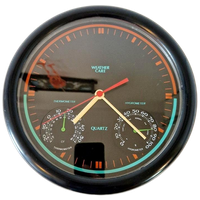 80's Vintage Klok Met Hygrometer En Thermometer Klok