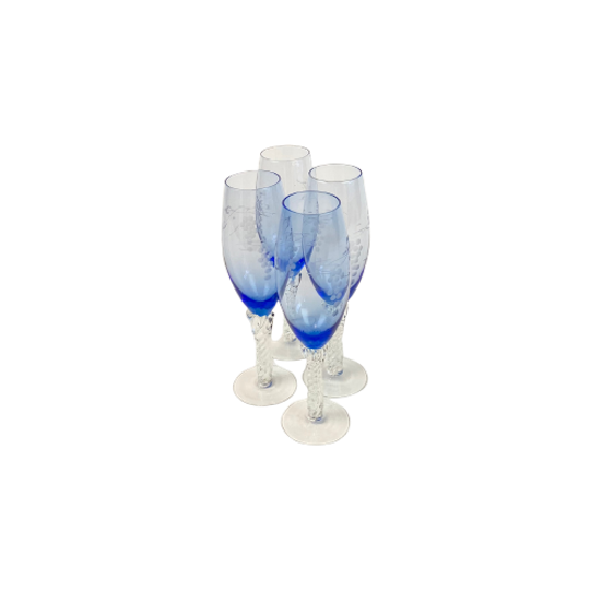 Four Flutes With Polished Flowers 1