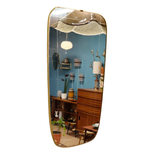 Vintage Wandspiegel Spiegel Mirror Messing Goud 1