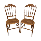2x Vintage Originele Chiavari Stoelen – Hout thumbnail 1
