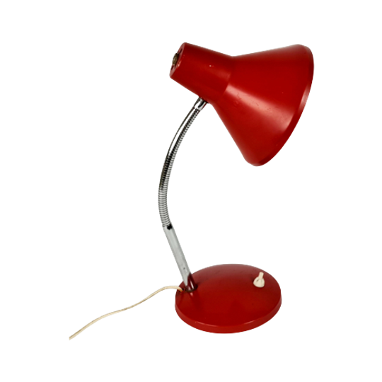 Hala Zeist - Bureaulamp - Rood - Flexibele Hals - 60's 1