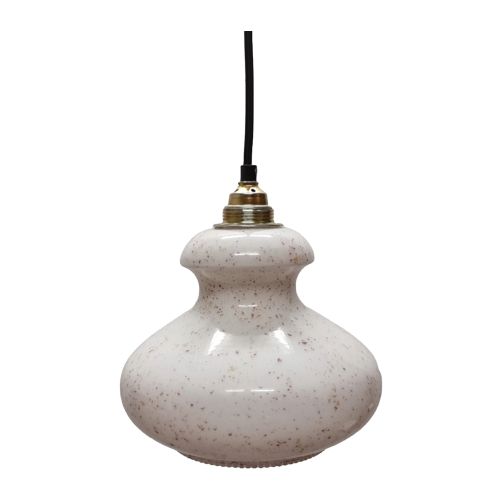 Vintage Hanglamp Met Glazen Opaline Kap