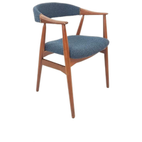 Deense Vintage Farstrup Stoel Blauw Model 213 Thomas Harlev