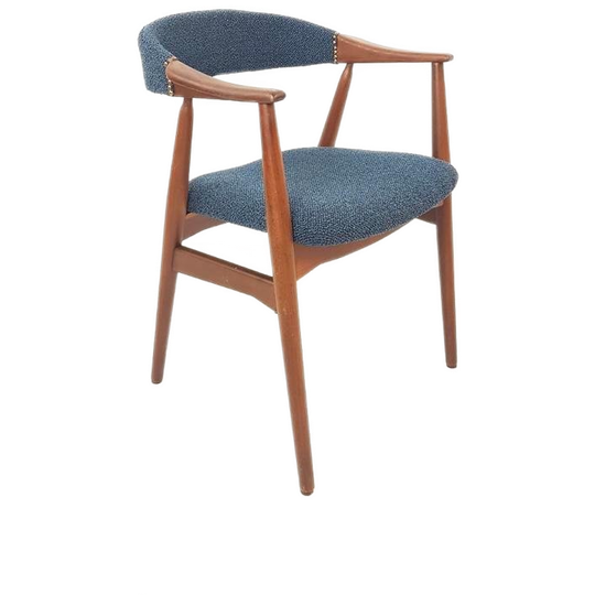 Deense Vintage Farstrup Stoel Blauw Model 213 Thomas Harlev 1