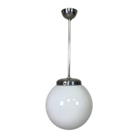 Art Deco Hanglamp Met Witte Bol, Jaren 30