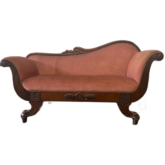 Vintage Roze Barok Zetel / Canapé / Bank 1
