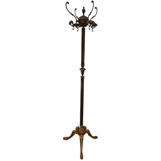 Goudkleurige Messing Kapstok, Hollywood Regency Hall Tree 5 1