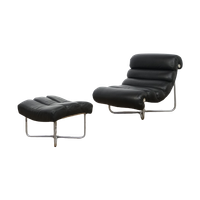 Leather Lounge Chair And Ottoman Model “Glasgow” By George Van Rijck For Beau Fort