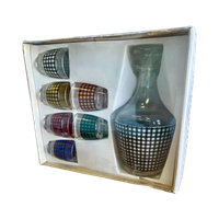 Vintage Glazen Mini Glaasjes Met Karaf In Doos