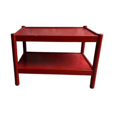 Jaren 70 Houten Hifi Tafel In Kleur Rood