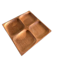 Vintage Houten Vakkenschaal / Vakkenbord / Serveerschaal