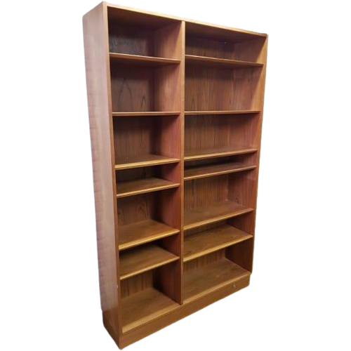 Grote Vintage Boekenkast | Deense Open Kast Teak Verstelbaar