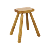 Vintage Low Stool In Wood, 1960S