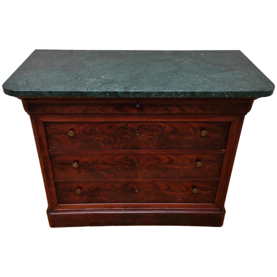Antiek Mahonie Dressoir Commode Ladekast Badkamermeubel Met Marmer Blad 902 1
