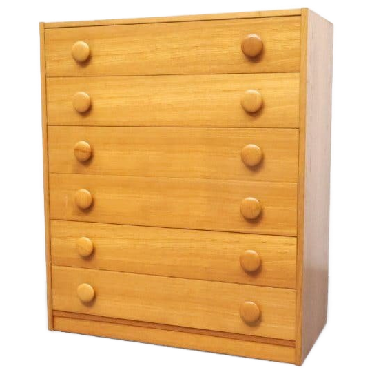Deense Vintage Ladekast Jaren `70 Ronde Knoppen 1