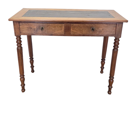 Antiek Engels Wortelnoten Schrijftafel, Circa 1860 1