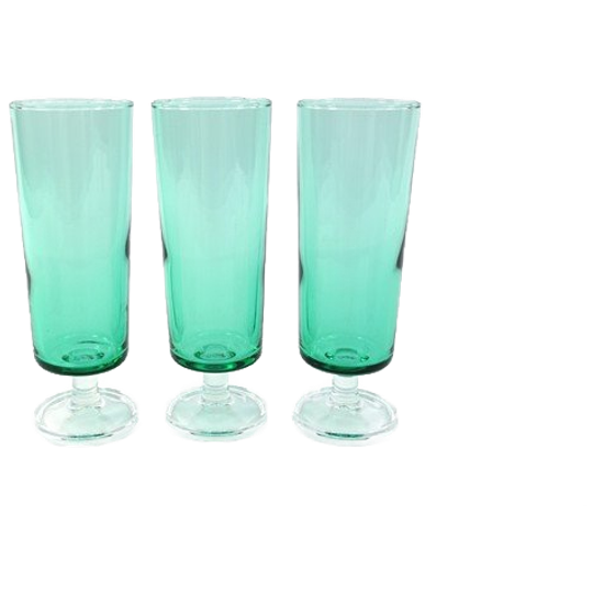 3 Vintage Glazen Groen Luminarc Cavalier 1