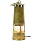 Oude Messing Mijnwerkerslamp Memorabilia Mijn 26cm thumbnail 1