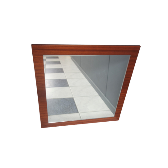 Teak Frame Square Mirror 1960s 1