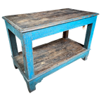 Authentieke Houten Paktafel – Blauw thumbnail 1