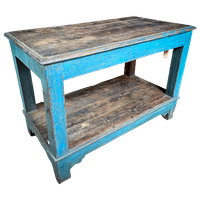 Authentieke Houten Paktafel – Blauw
