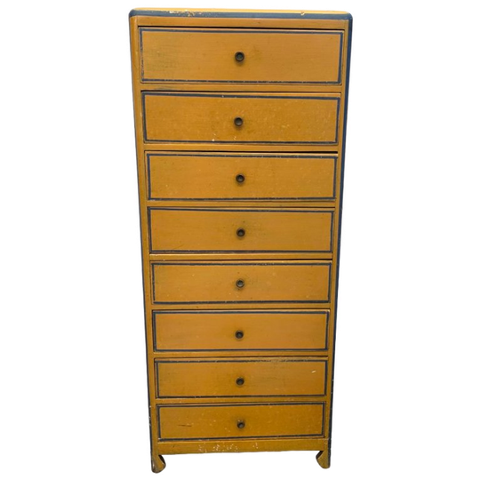 Frans Vintage Geel Geschilderd Kastje 1