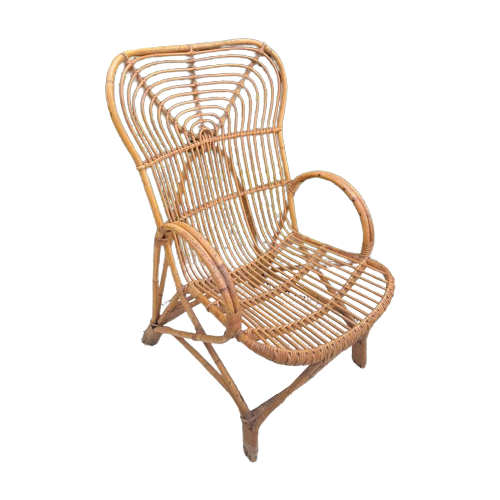 Vintage Rotan Fauteuil Rohe