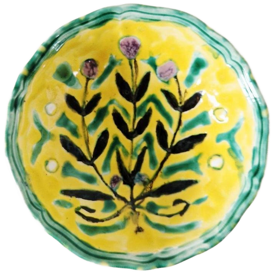 Vintage Frans Aardewerk Schaal Kom Gele Kom 1