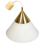 Vintage Melkglas En Goud Hanglamp, Glashutte Limburg thumbnail 1