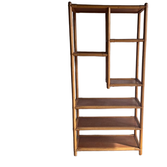 Bamboe Rotan Stelling Boekenkast Vintage 1