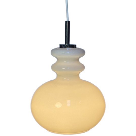 Witte Glazen Hanglamp, Peill En Putzler, Duitsland 1960's 1