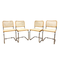 Vintage Marcel Breuer, Cesca Stoel, Vier Stuk Webbing