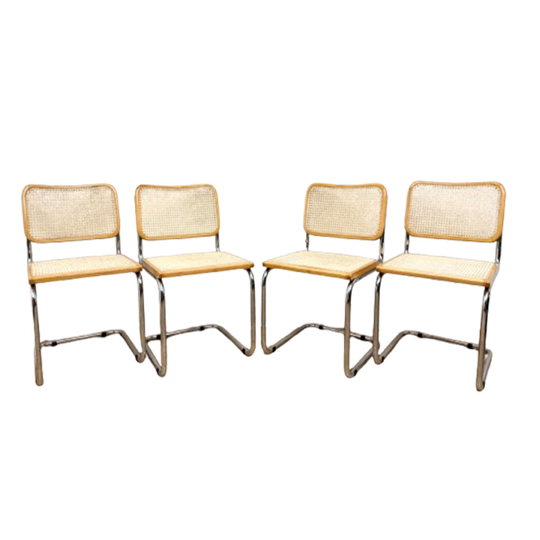 Vintage Marcel Breuer, Cesca Stoel, Vier Stuk Webbing 1