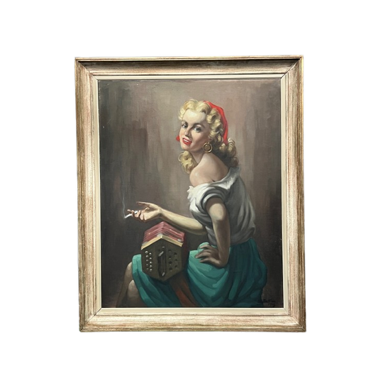 Portret Van Een Meisje. Olieverf Op Doek. Gesigneerd En Gedateerd 1949. 1