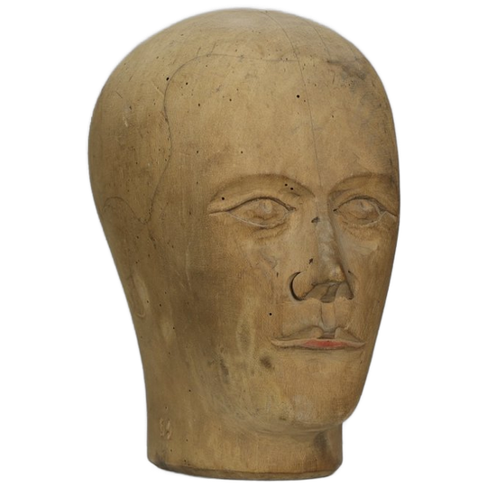 Hand Carved Wooden Head, C. 1915, Berlin 1