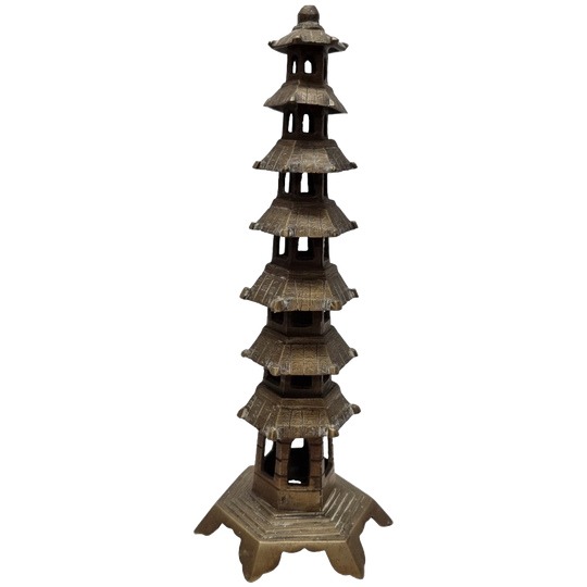Vintage Chinees Messing Pagode, 2e Helft 20e Eeuw 1