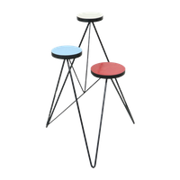 Vintage Plantentafel Planten Standaard Ronde Formica Design